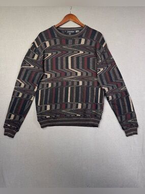 Vintage Jhane Barnes Coogi Style 3D Knit 90s Hip Hop Silk Blend Sweater, L